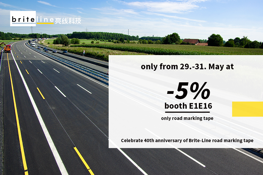 40 Years of Safety, Brite-Line Road Marking Tape Show Special 5% Off